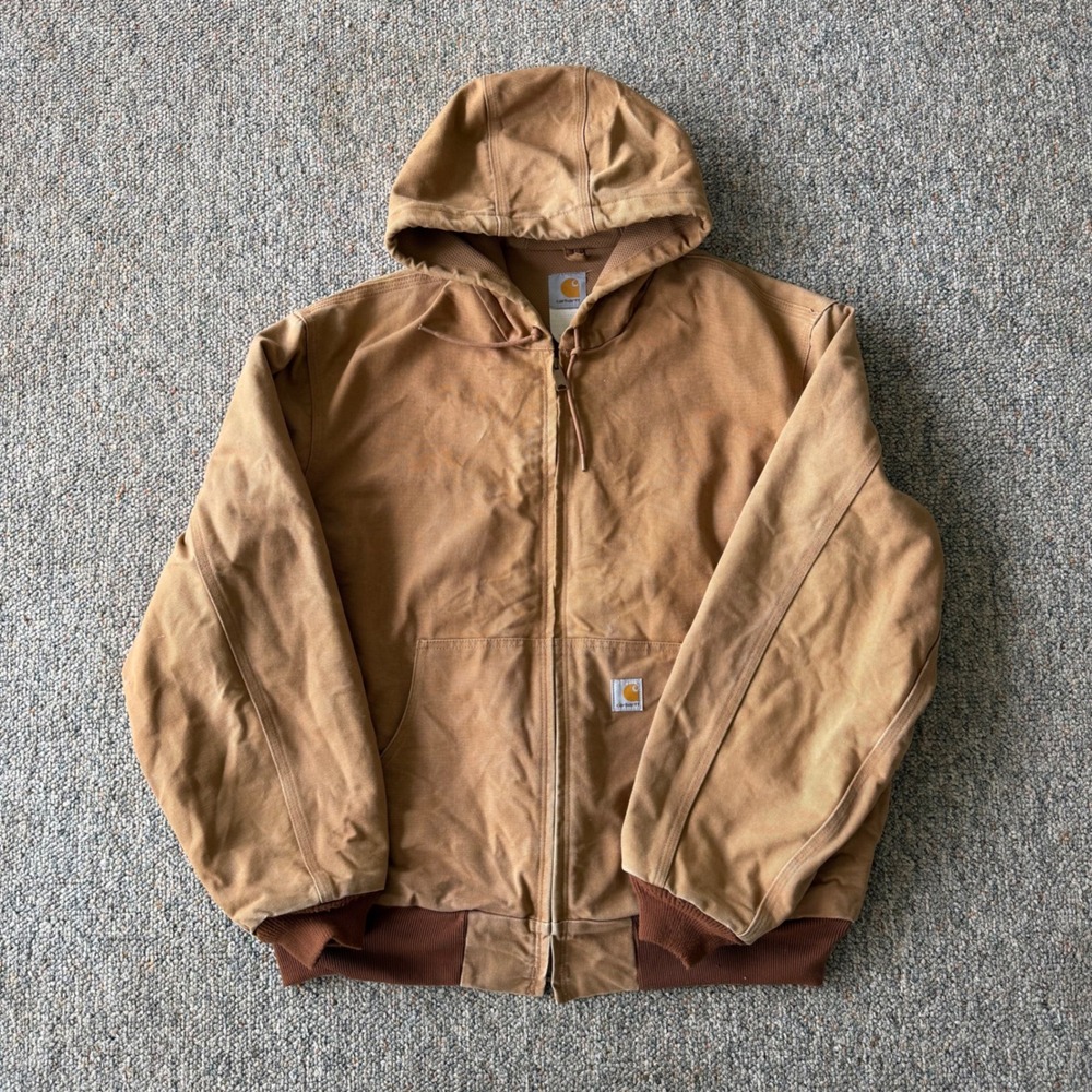Vintage Carhartt Active Jacket Brown Duck Canvas Thermal Lined Mens XL Ranchwear